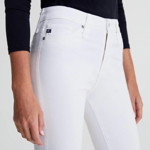 AG Adriano Goldschmied Farrah Skinny Ankle High Rise White Raw Hem Jeans 26 NWT - Picture 1 of 8